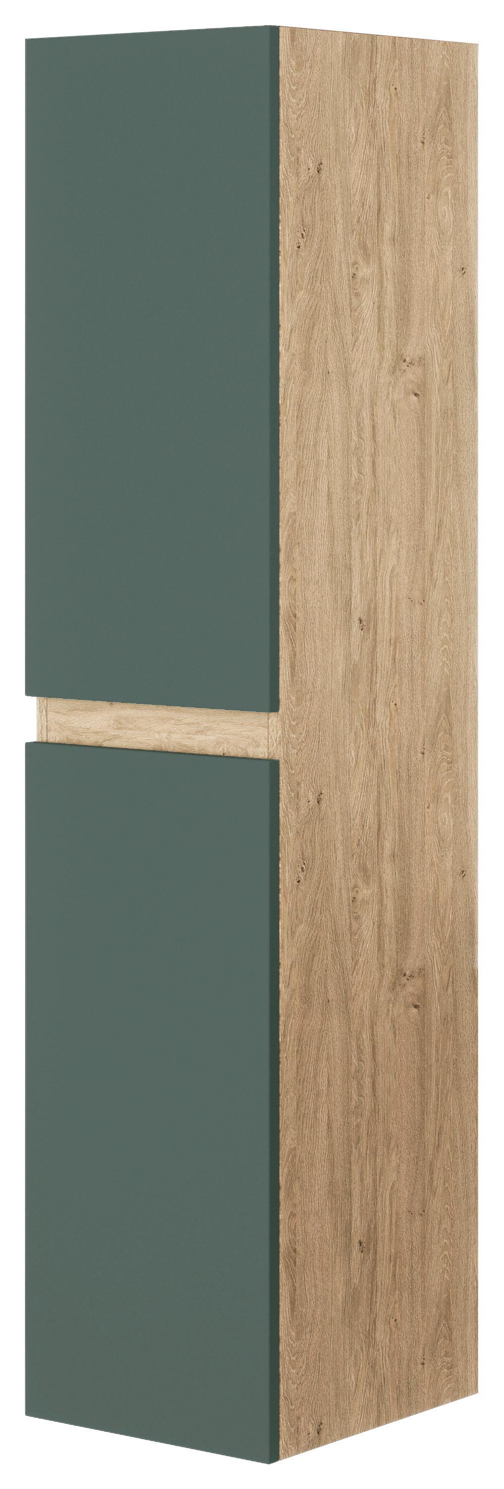 Magasszekrény Iris - Artisan tölgy/zöld, Basics, faalapú anyag (34/133/36cm)