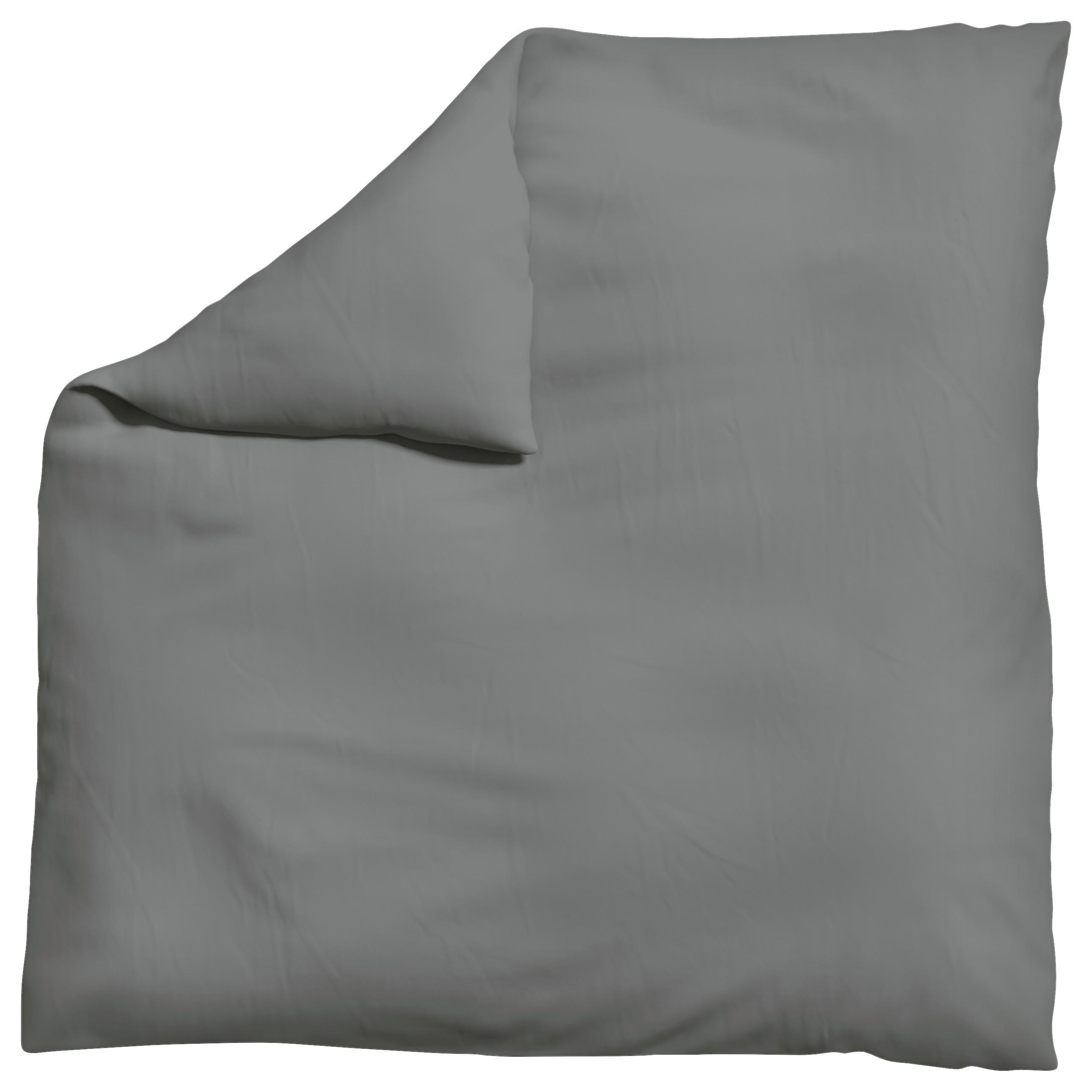Bettdeckenbezug Woven Satin Grau ca. 200x200cm - Grau, Basics, Textil (200/200cm) - Schlafgut