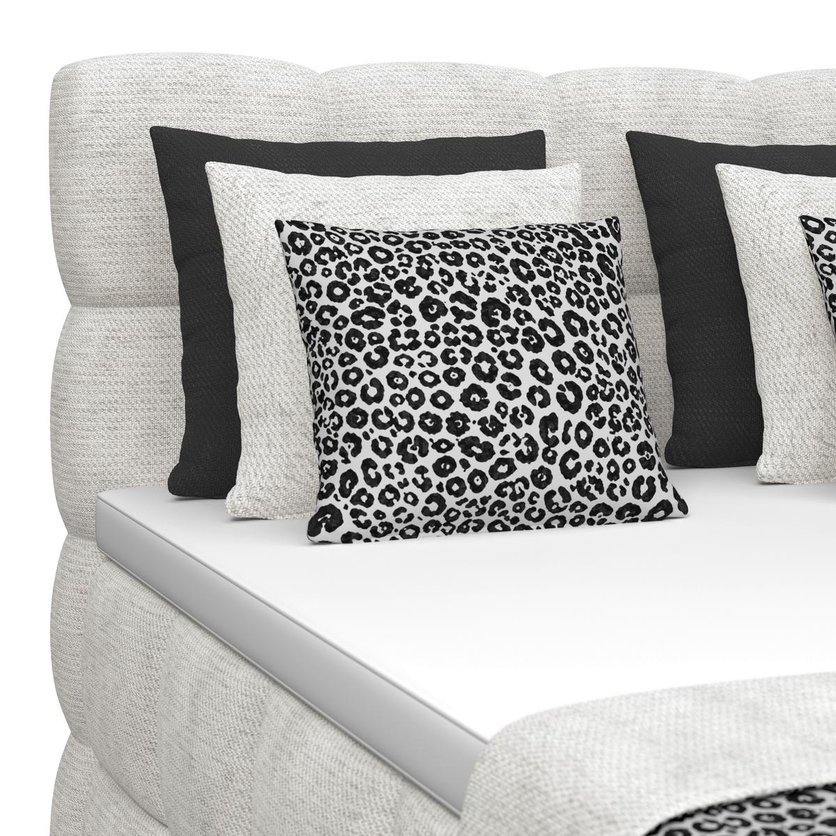 Postelja Boxspring Brisbane, Krem Barva, 140x220 - črna/krem barve, Trend, kovina/umetna masa (140/220cm) - Premium Living