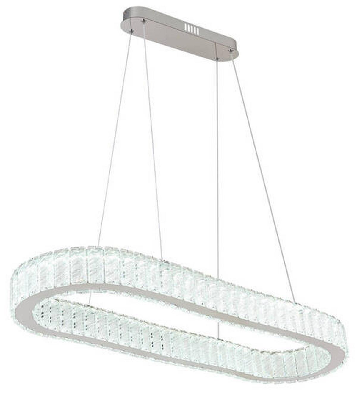 Viseča Led-svetilka Mucky, S Sijalko - barve kroma/prozorno, Konvencionalno, kovina/umetna masa (89/31/120cm) - Globo