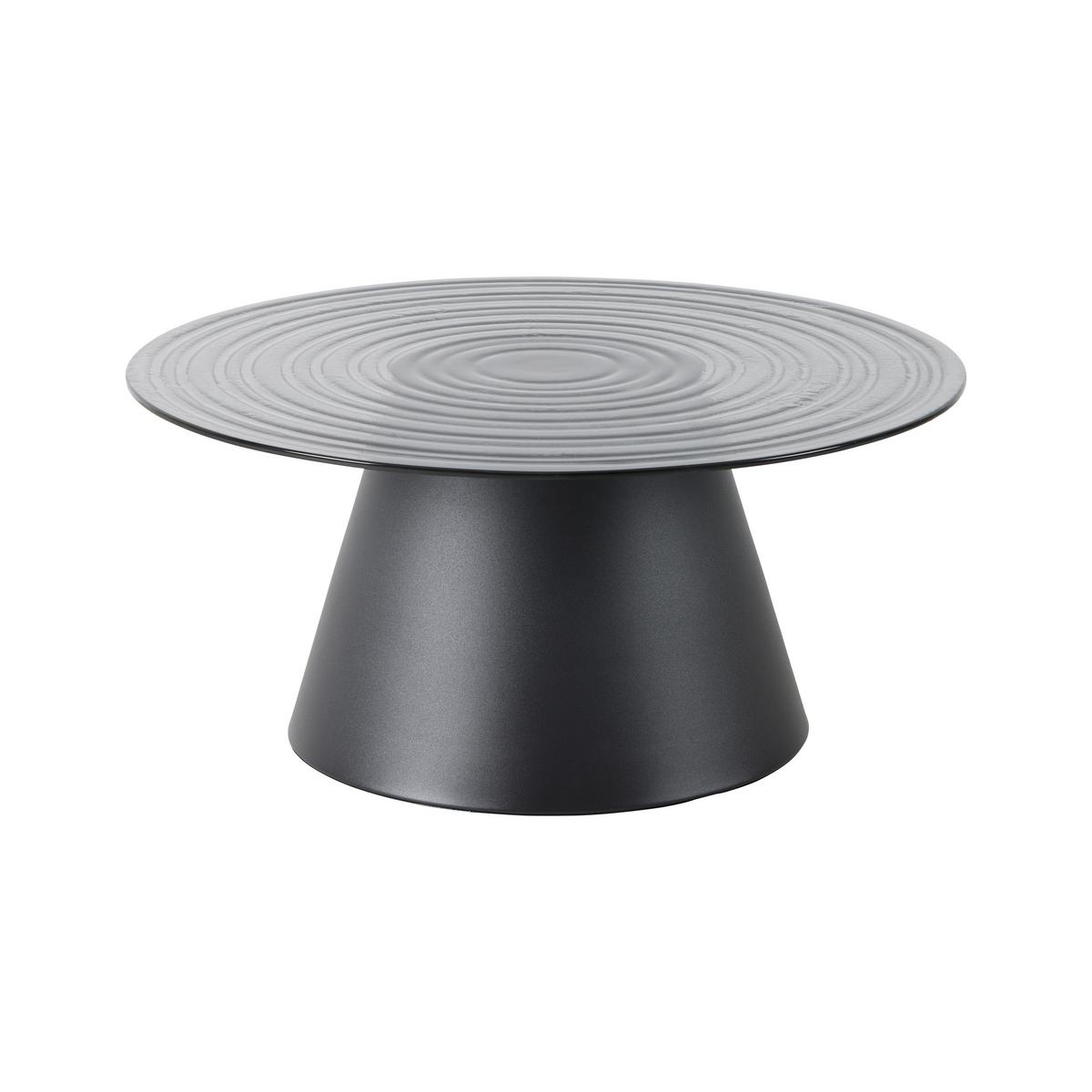 Măsuță de cafea PAUL - negru/gri, Modern, sticlă/metal (80/37/80cm) - Premium Living