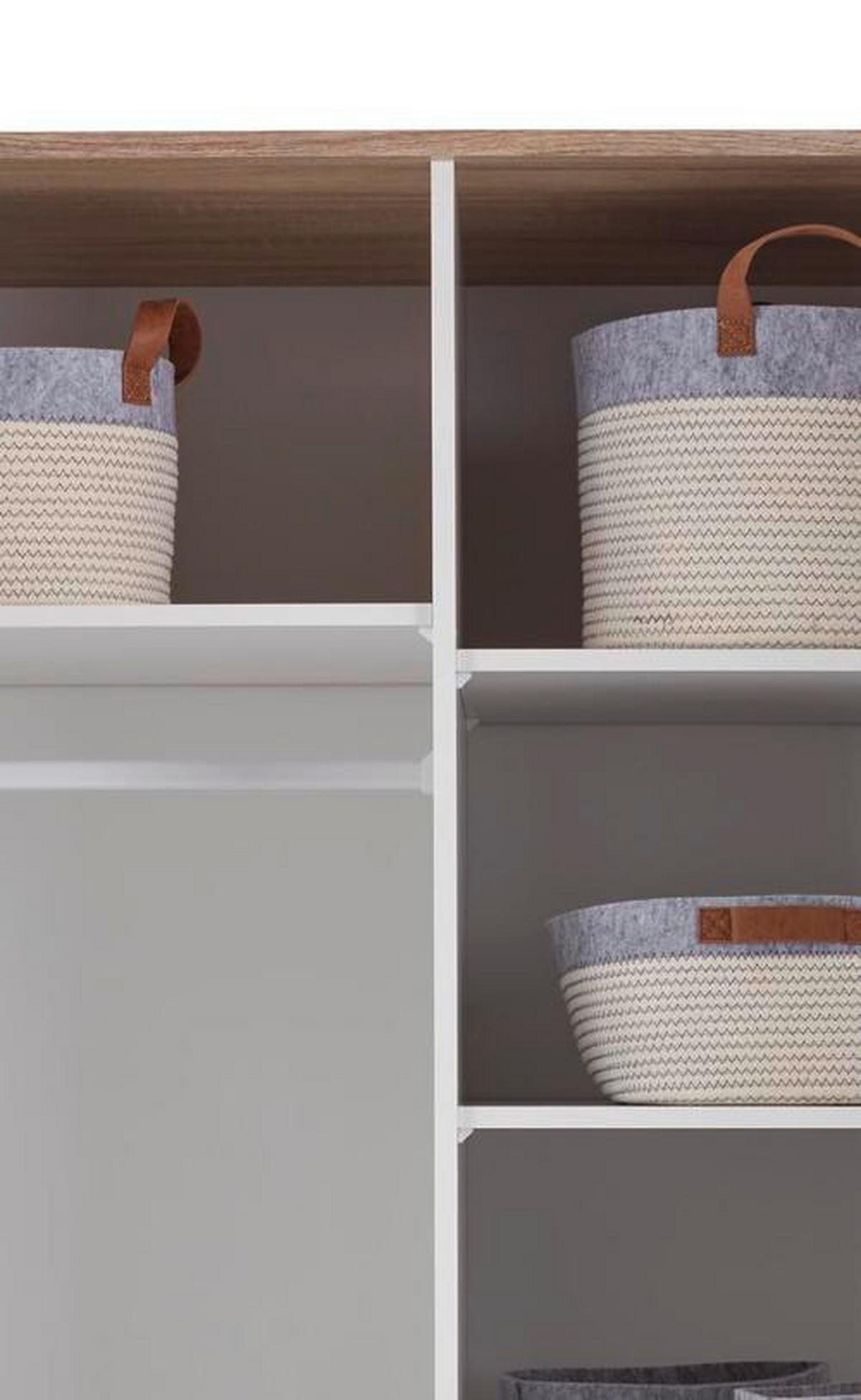 Omara S Klasičnimi Vrati Wiki Baby, Hrast, Bela, Š. 90cm - bela/barve aluminija, Konvencionalno, umetna masa/leseni material (90/191/53cm)