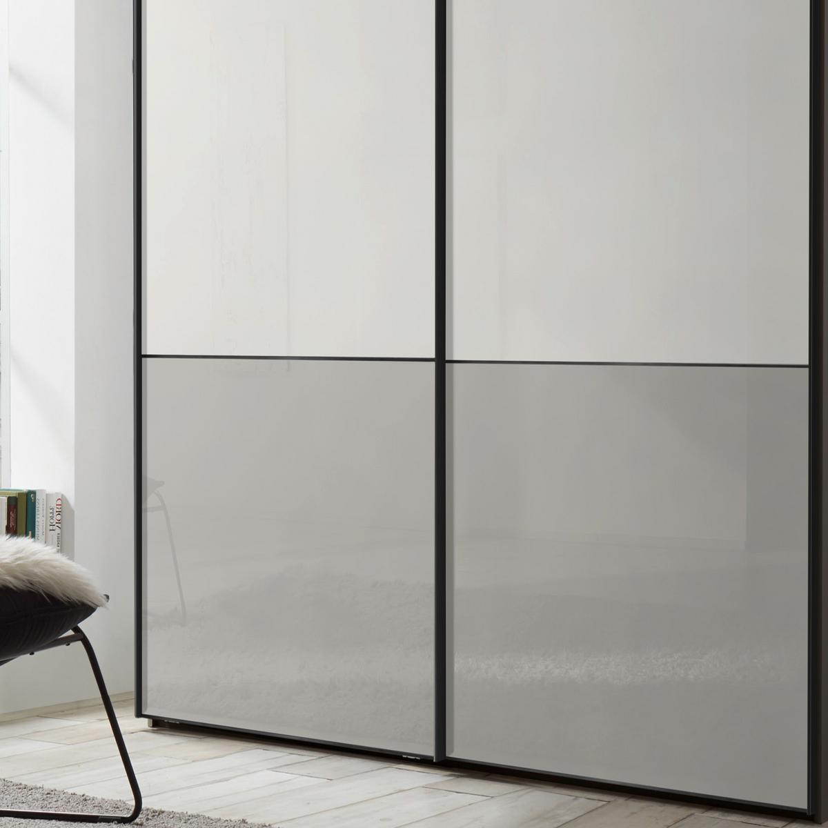 Ormar Sa Staklenim Kliznim Vratima Includo - bijela/tamno siva, Moderno, staklo/drvni materijal (167/222/68cm) - Premium Living