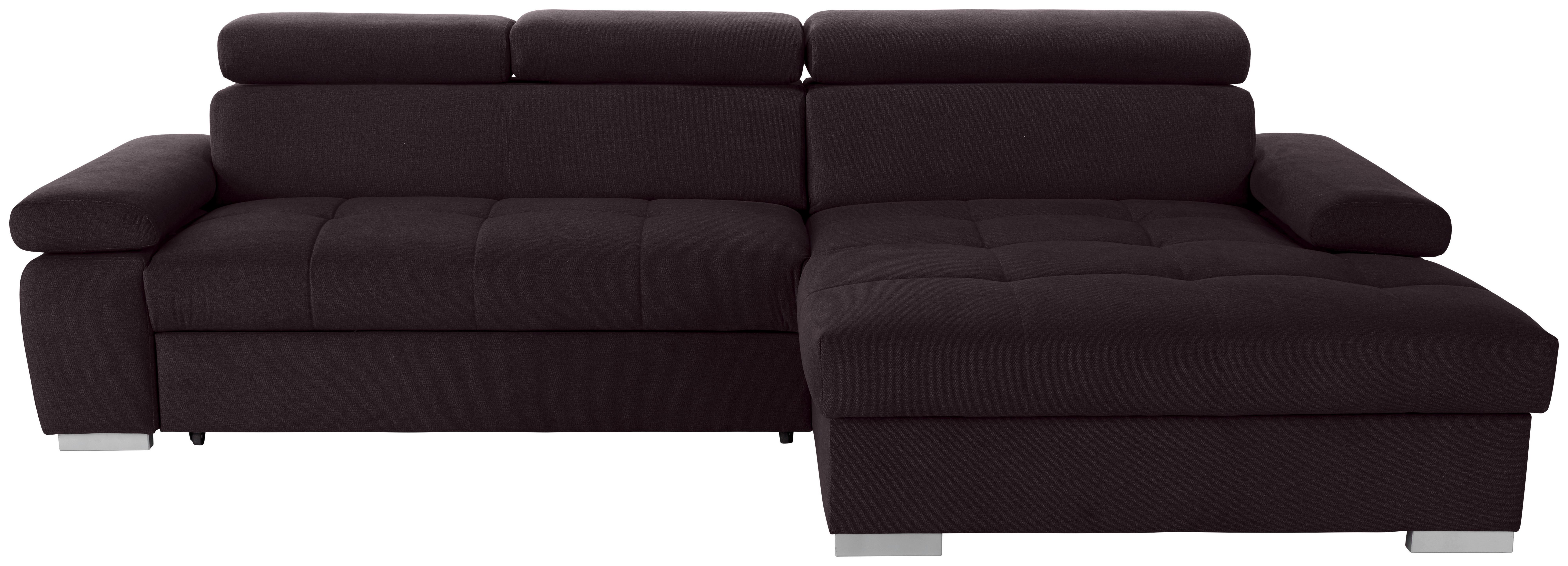Kutna Garnitura Perry - srebrne boje/patlidžan, Design, tekstil/drvo (292/183cm) - Modern Living