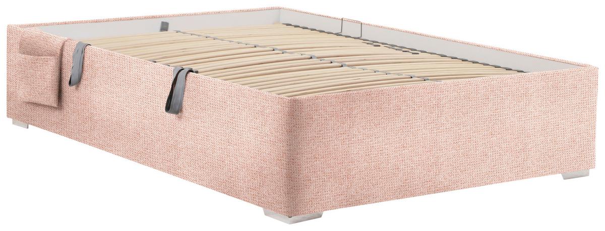 Krevet Remi - ružičasta/prirodne boje, Konvencionalno, drvo/tekstil (120/200cm) - Based