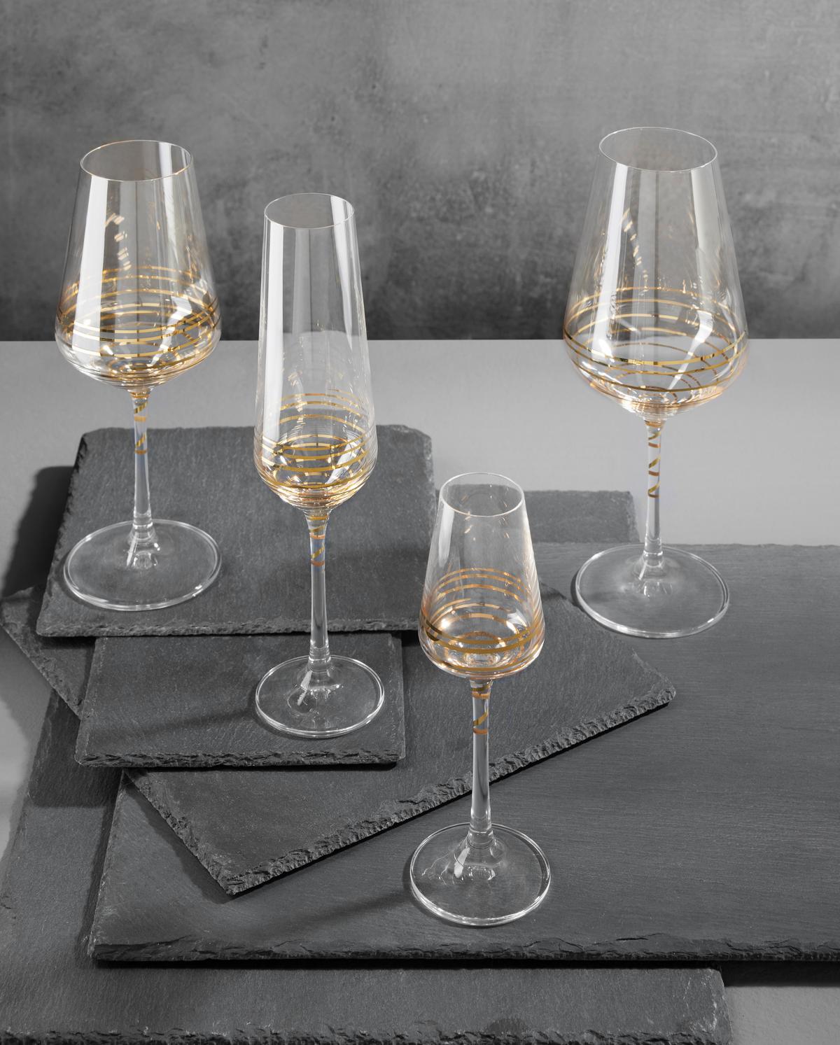Pahar pentru vin roșu Elegance - străveziu/auriu, Modern, sticlă (0,55l) - Bohemia