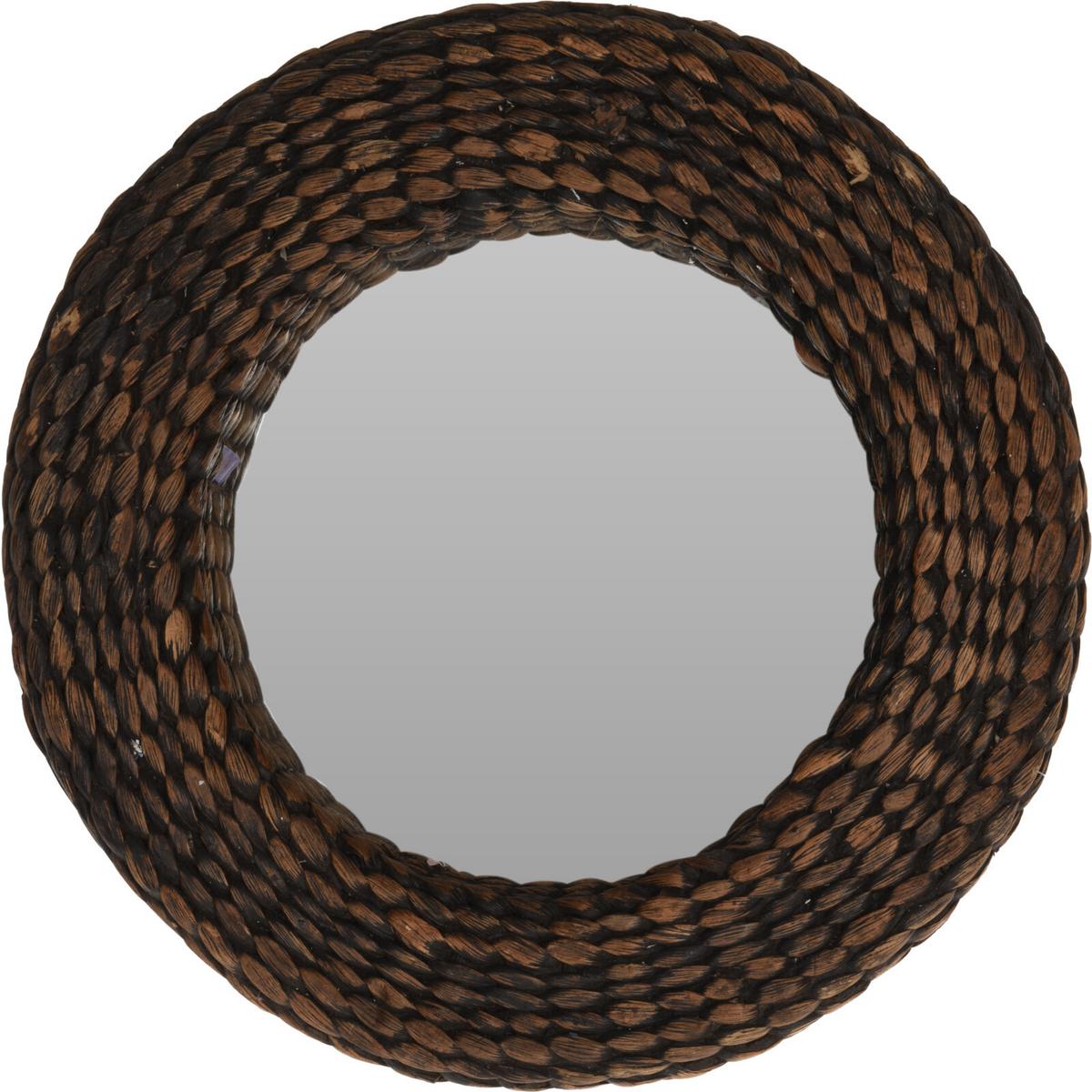 Dekor Tükör Natural - fekete/szürke, Üveg/természetes anyagok (40cm)