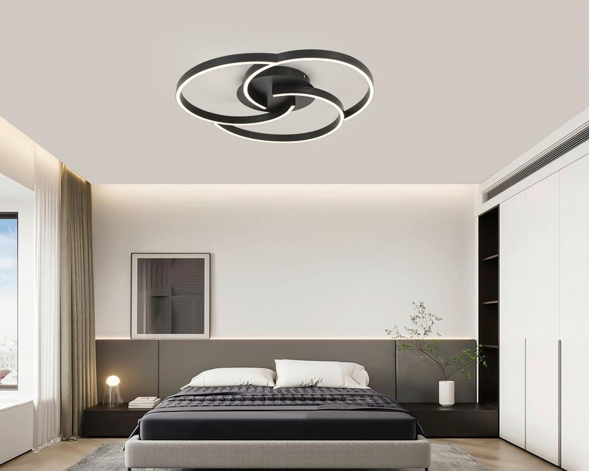 LAMPA SUFITOWA LED DANIELA - czarny, Trend, tworzywo sztuczne/metal (50/7,5cm) - Novel