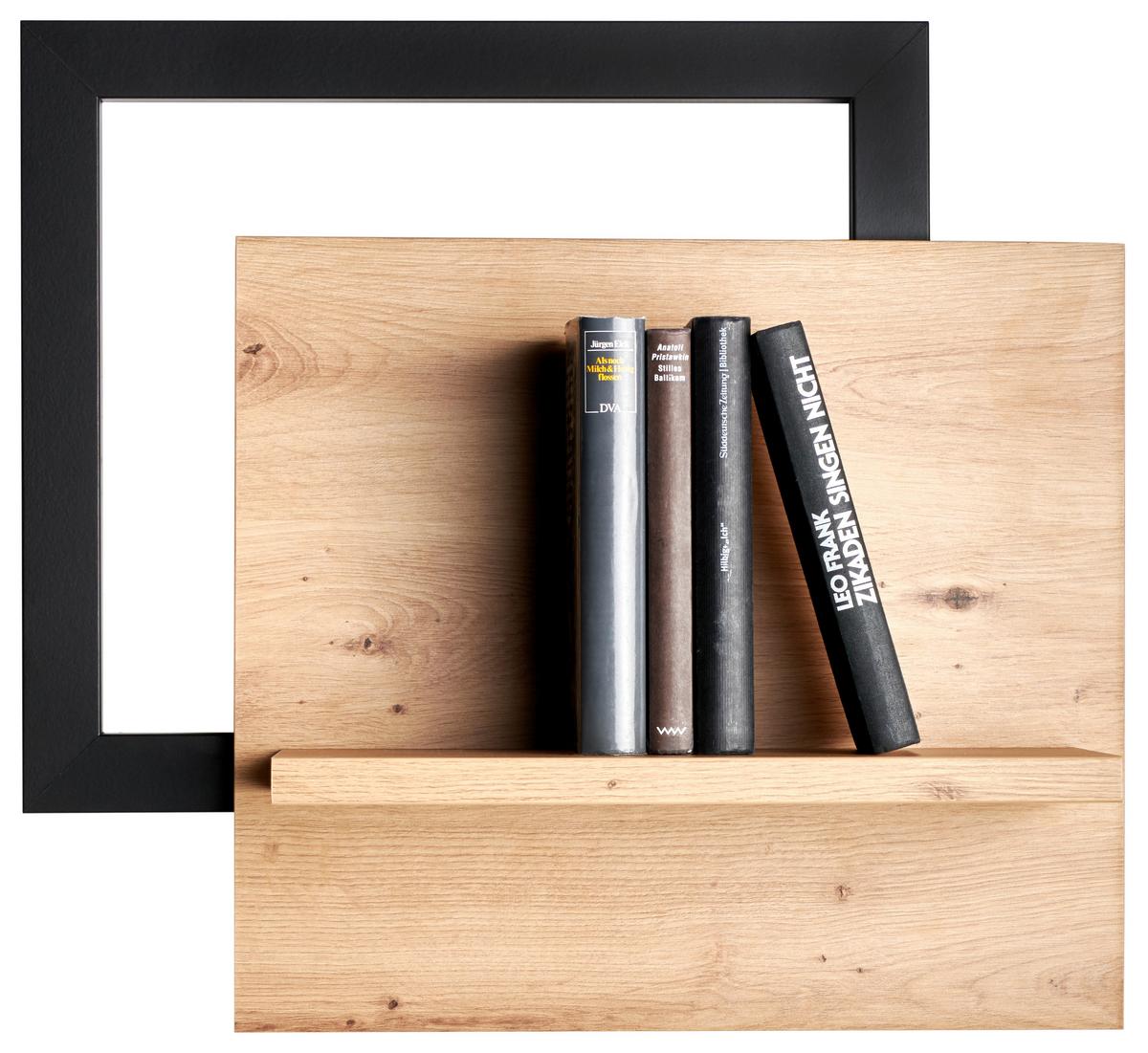 PÓŁKA ŚCIENNA ALGARVE - kolor dębowy/antracytowy, Design, materiał drewnopochodny (56/51/24cm) - Carryhome