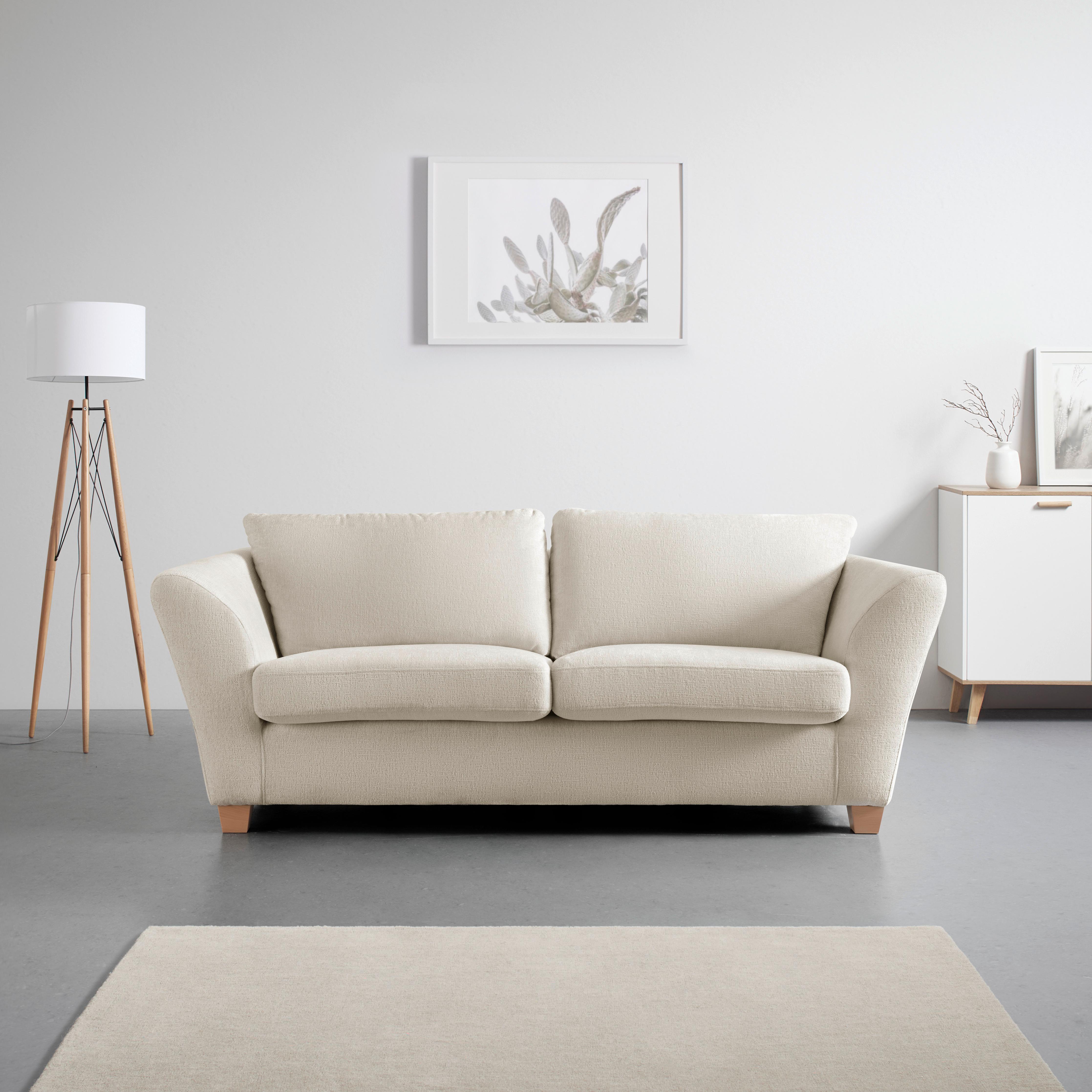 3-Sitzer-Sofa Devado Beige - Beige/Naturfarben, Holz/Textil (216/70-85/95cm) - Mömax