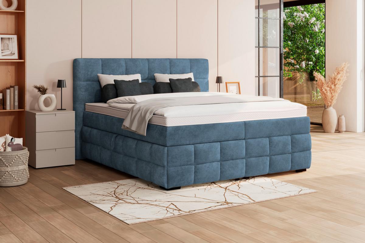 PAT BOX VEGA - albastru/verde, Trend, lemn/textil (160/200cm) - Modern Living