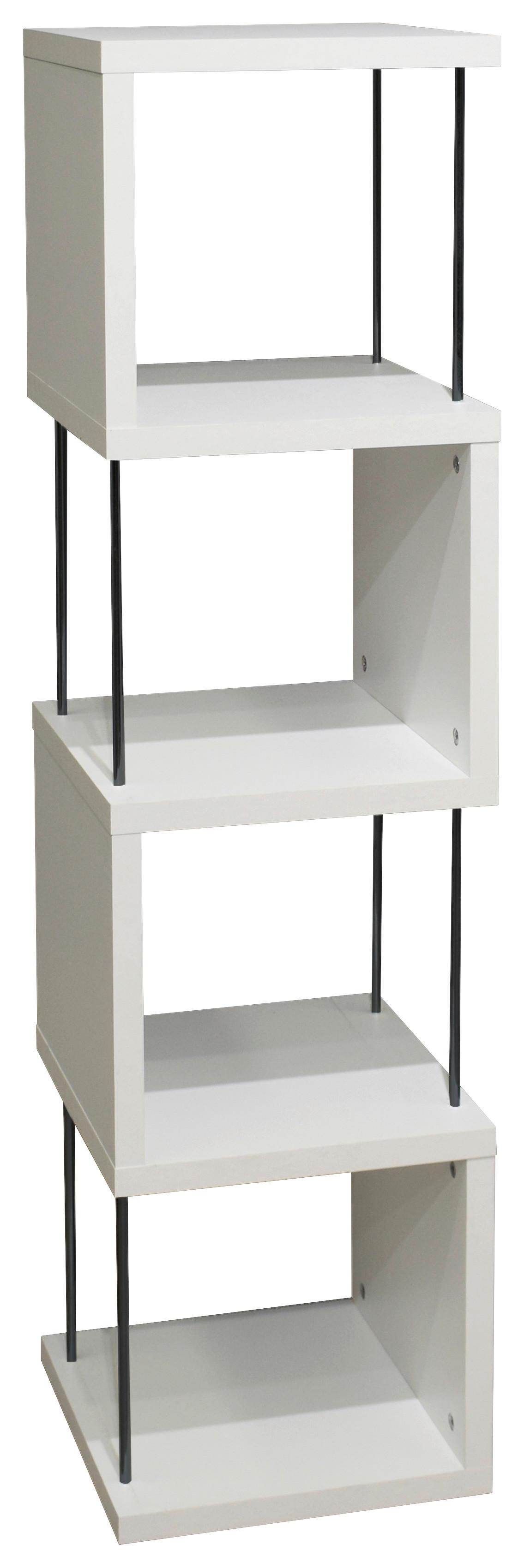 Samostojeći Regal Sticks - bijela/crna, Modern, drvni materijal/plastika (33/126/33cm) - Modern Living