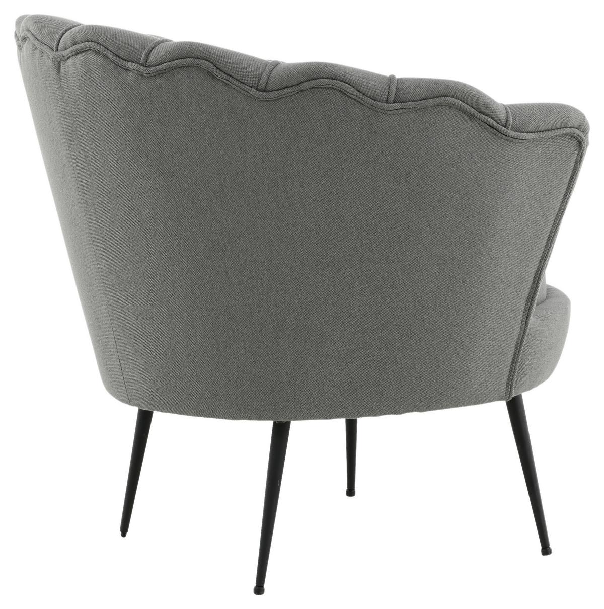 Sessel Calais ca. 83x76 cm Grau - Schwarz/Grau, Design, Textil/Metall (83/76/77cm) - Livetastic