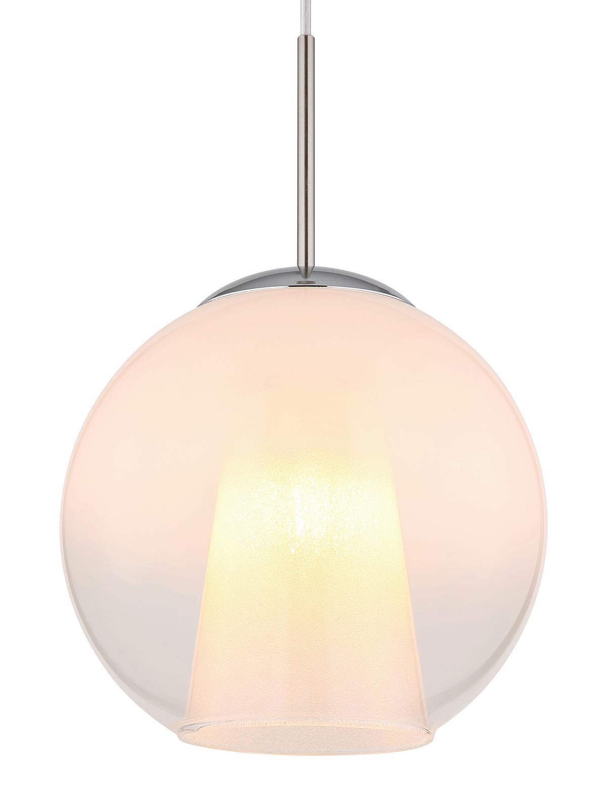 Viseća Svjetiljka Barry - bijela/boje nikla, Basics, staklo/metal (25/120cm) - Globo