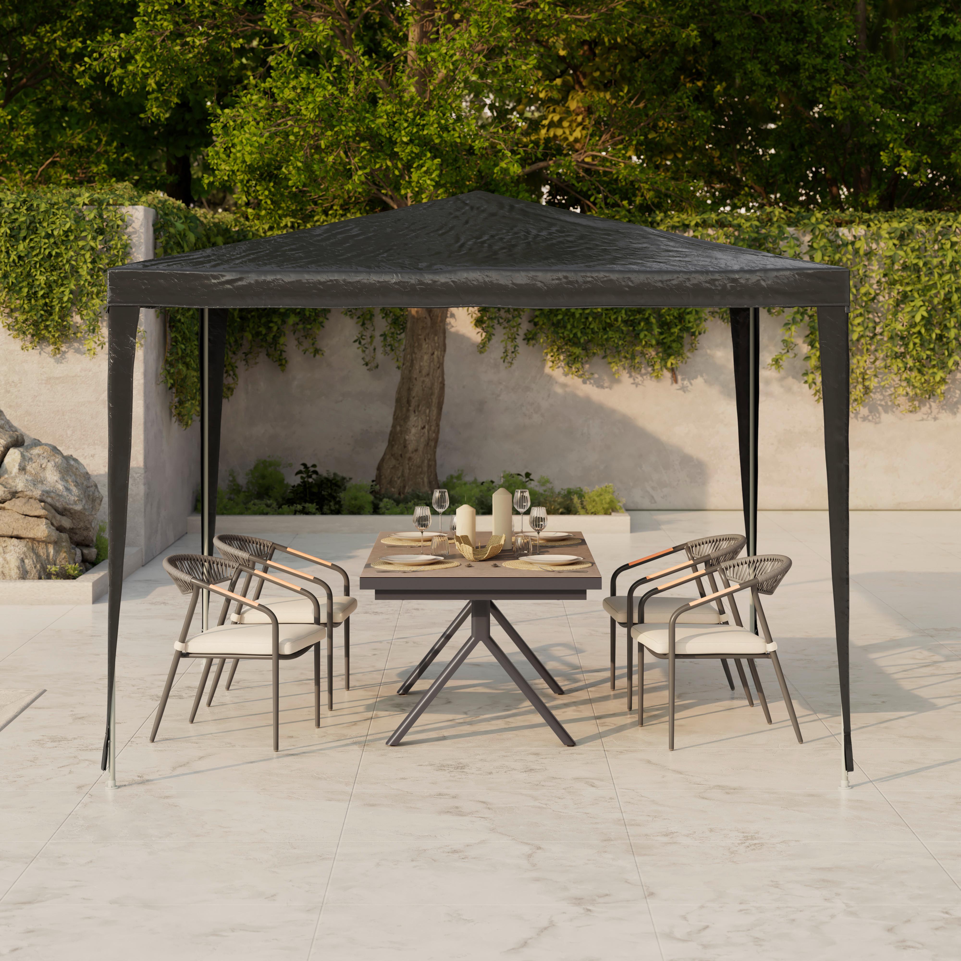 Pavillon Lui Dunkelgrau - Taupe/Dunkelgrau, Basics, Textil (300/245/300cm)