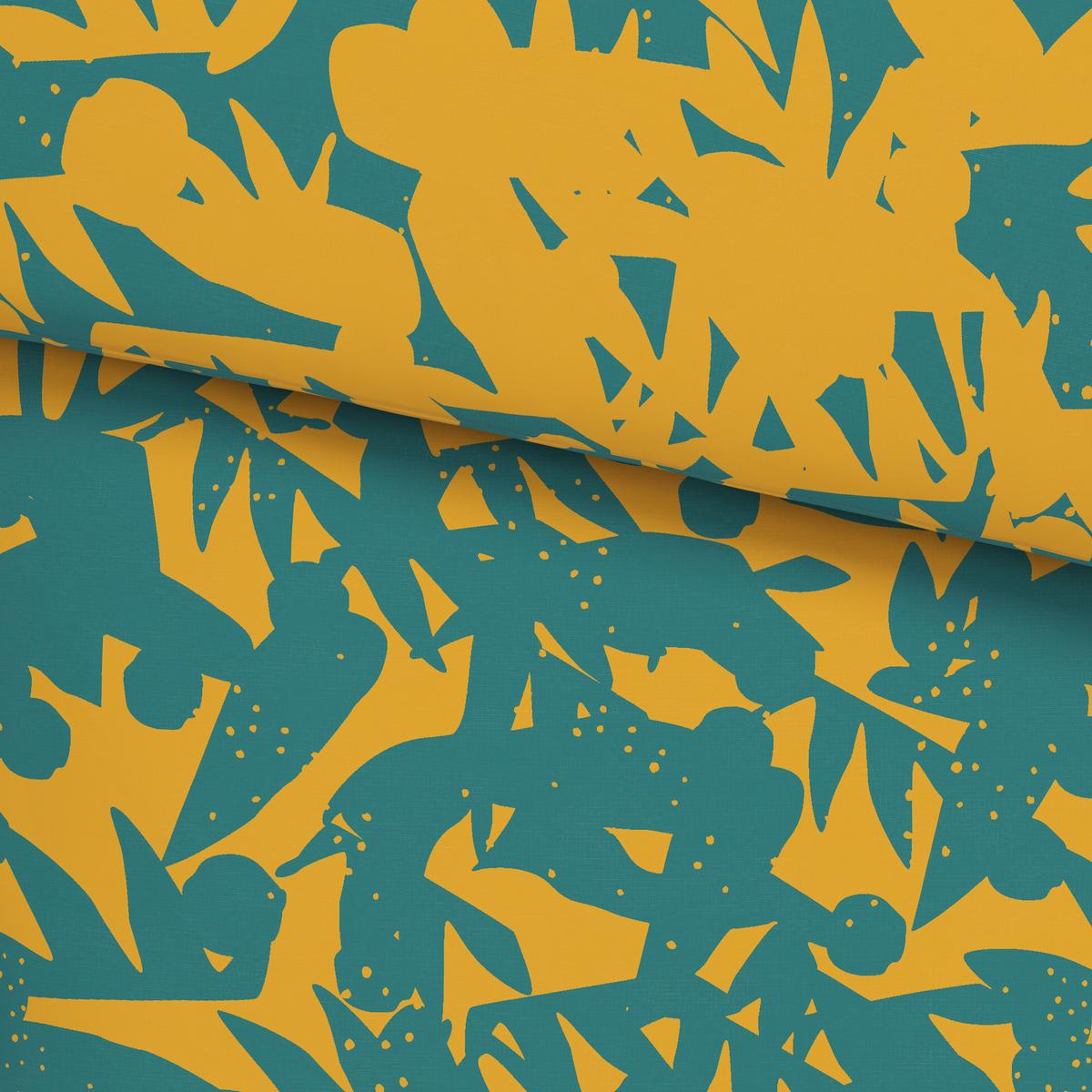 WENDEBETTWÄSCHESET ABSTRACT WENDE - Blau/Gelb, Konventionell, Textil (160/210cm) - Modern Living