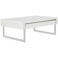 STOLIK KAWOWY COOPER - biały wysoki połysk/biały, Basics, materiał drewnopochodny/metal (110/40/70cm) - MID.YOU