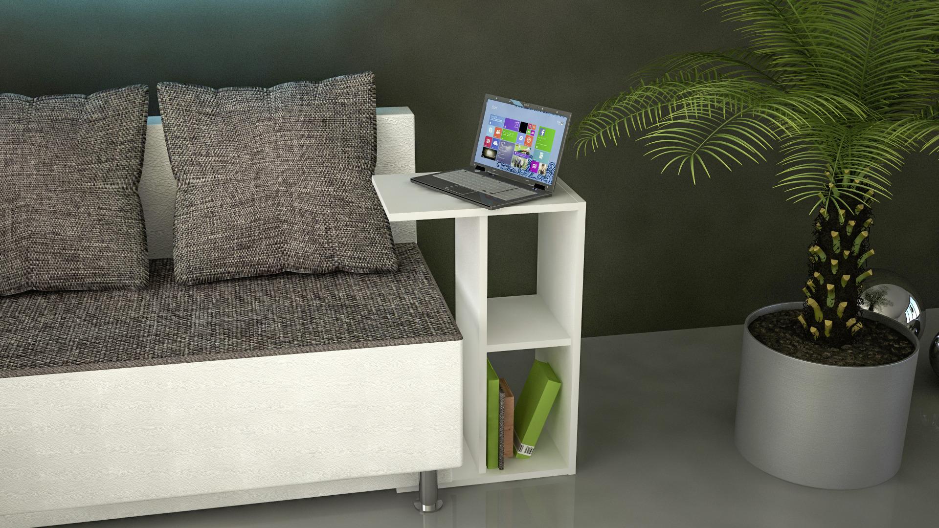 Beistelltisch Nachto-Stand ca.40x30x63cm Weiß - Weiß, Basics, Holzwerkstoff (40/30/63cm) - MID.YOU