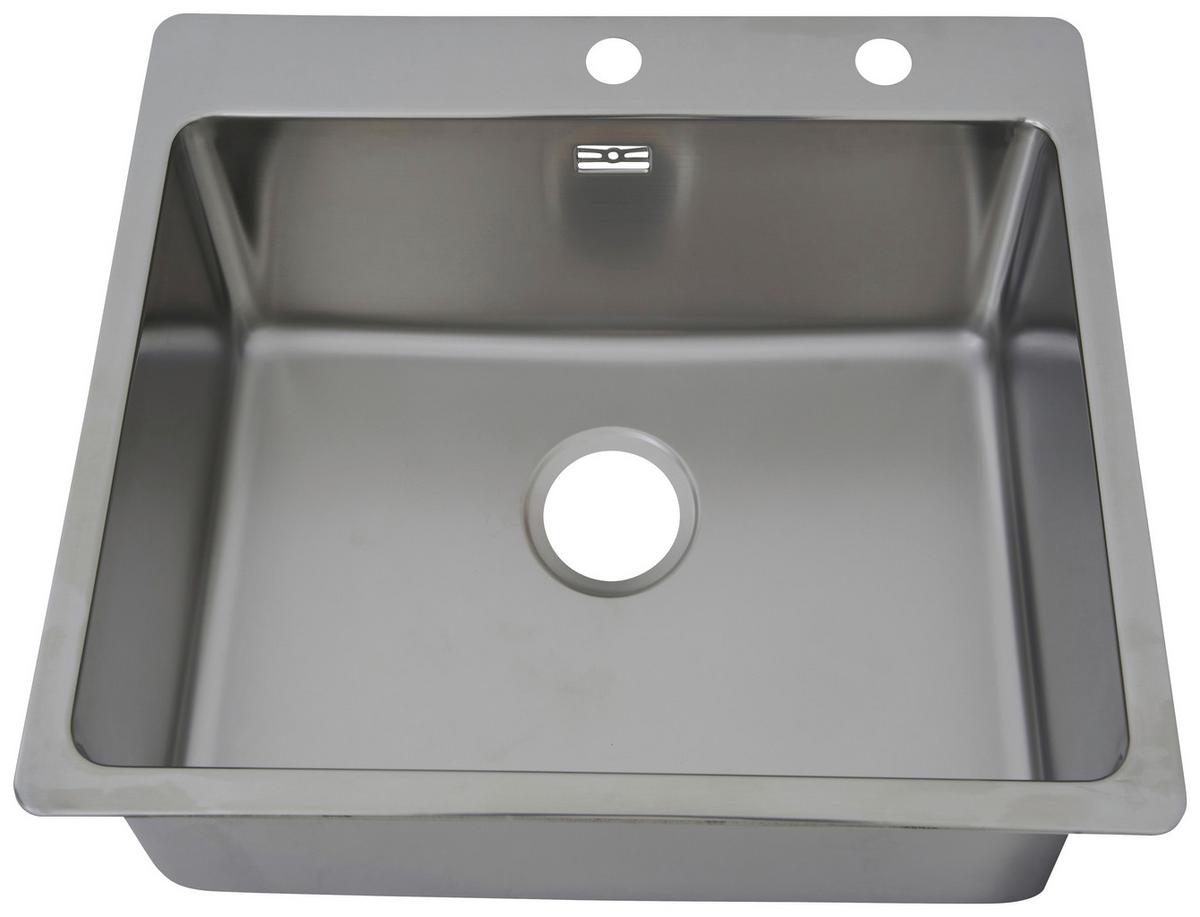 Einzelbecken Chicago ca. 50x23x50 cm - Edelstahlfarben, Trend, Metall (50/22,8/50cm) - Respekta