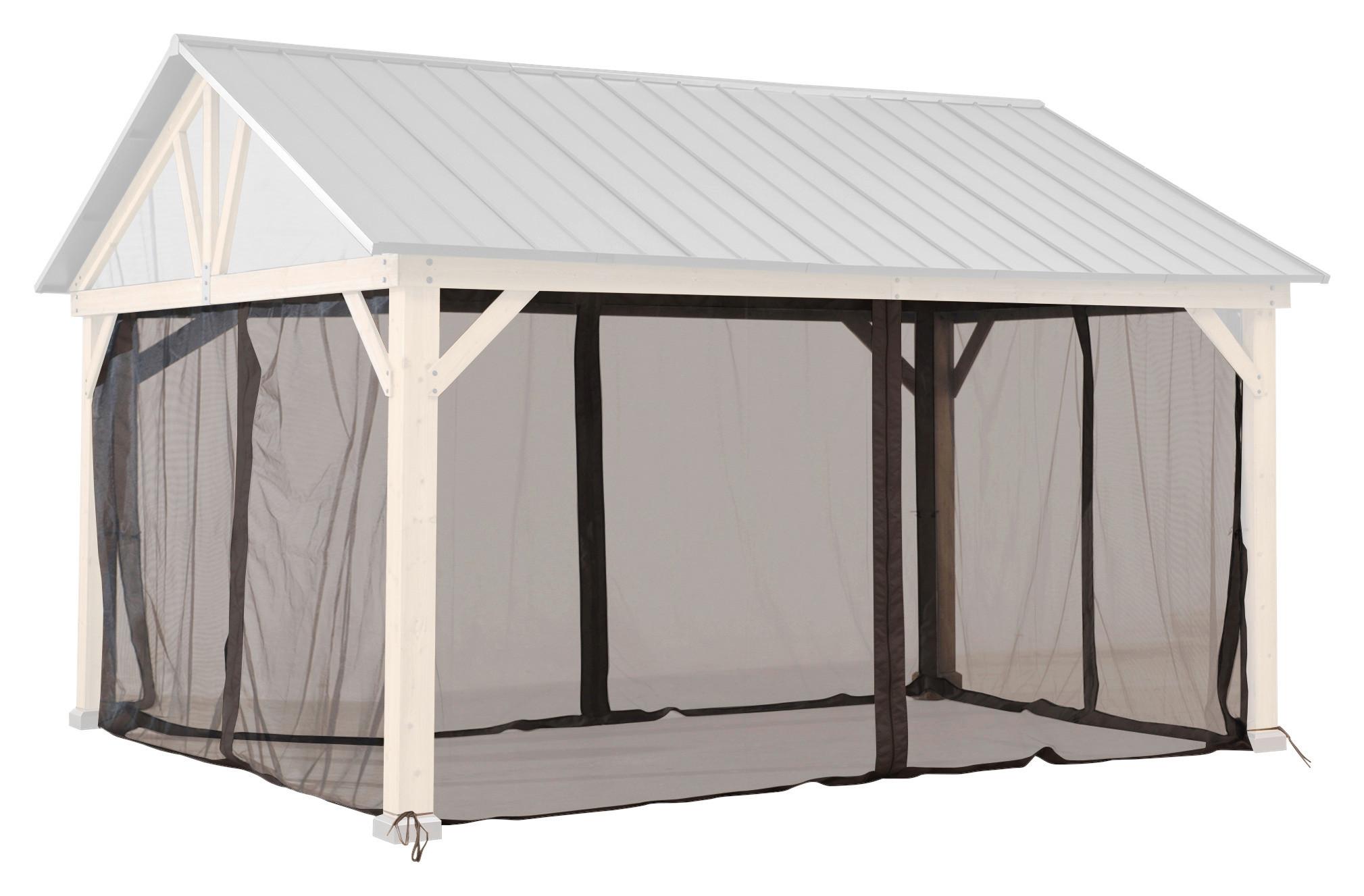 Pavillon-Seitenteil Gazebo Netz für 404x465cm, 4 Stk. - Braun, Basics, Kunststoff (378/208cm) - Modante