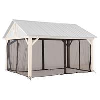 Pavillon-Seitenteil Gazebo Netz für 404x465cm, 4 Stk. - Braun, Basics, Kunststoff (378/208cm) - Modante