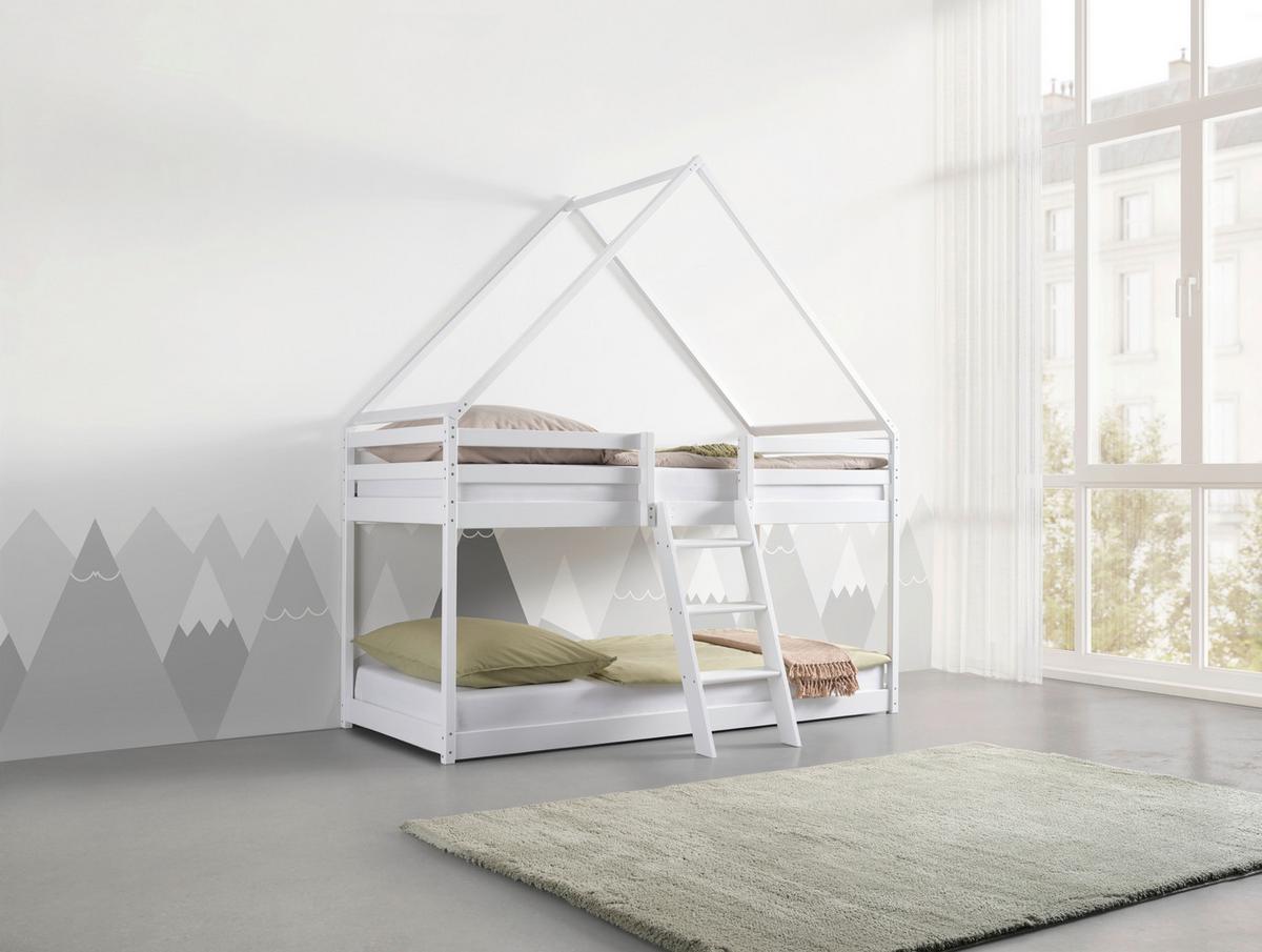 Etagenbett Sweet Weiß ca. 90x200cm - Birkefarben/Weiß, LIFESTYLE, Holz (97/224/208cm) - Mömax