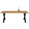 Esstisch Oak Wildeiche massiv ca. 200x100x76cm - vildek/svart, Natur, metall/trä (200/100/75cm) - Zandiara