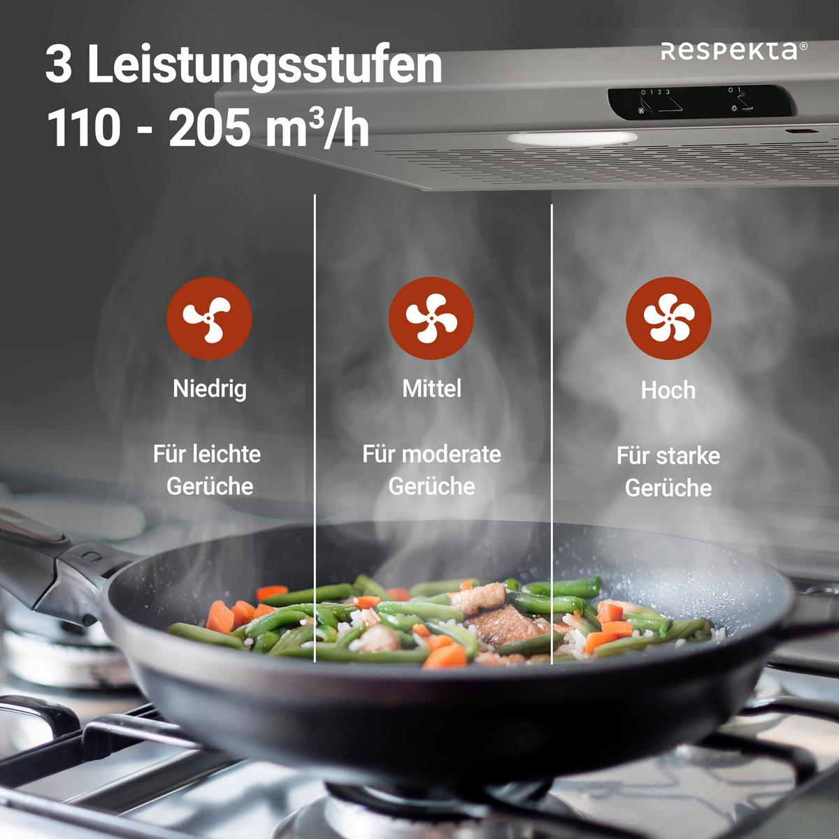 Dunstabzugshaube Suna ca. 60/7,6/47 cm Edelstahlfarben - Edelstahlfarben, Trend, Metall (60/7,6/47cm) - Respekta