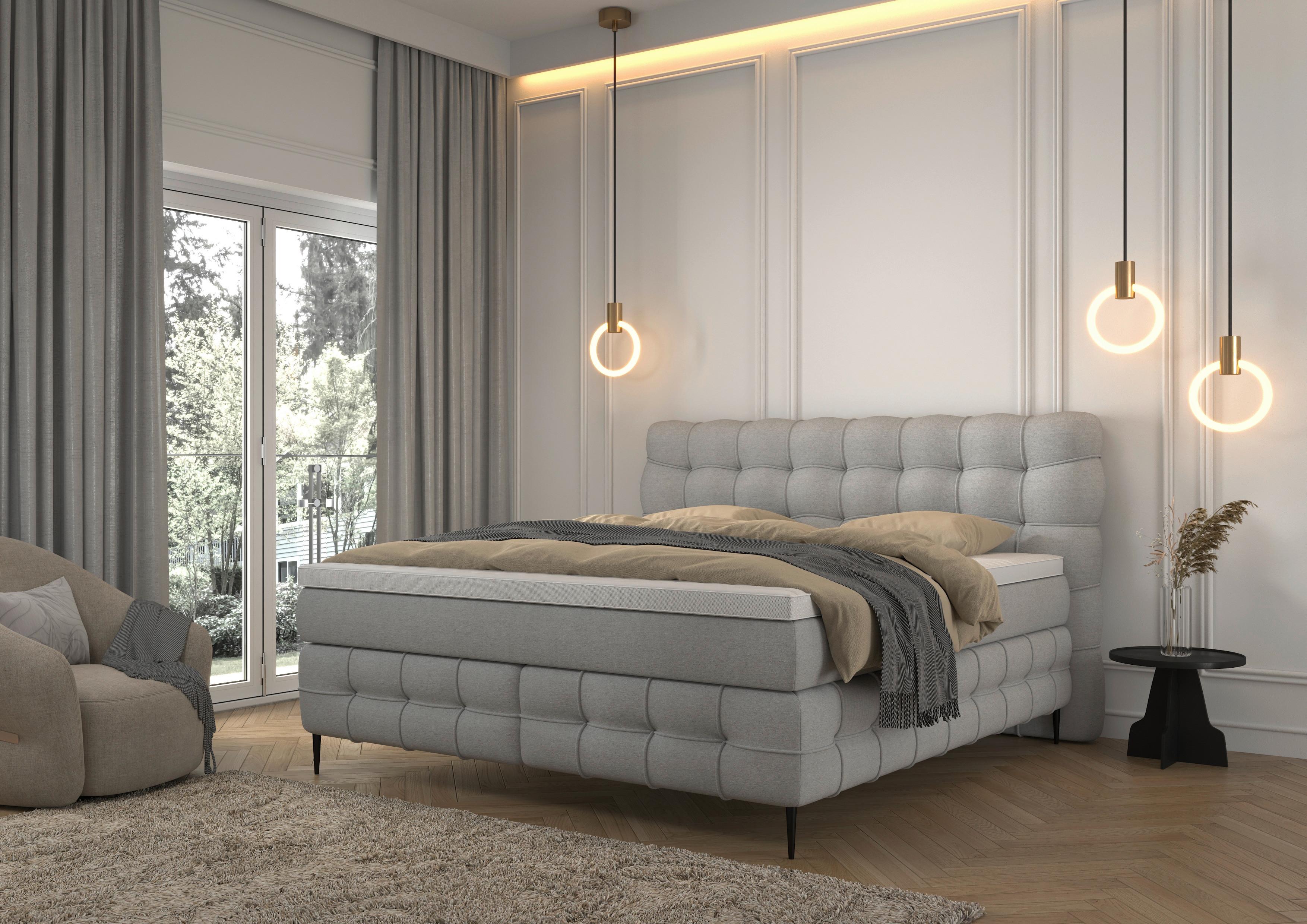 PAT BOXSPRING SCARLETT - bej, Konventionell, lemn/textil (180/200cm)