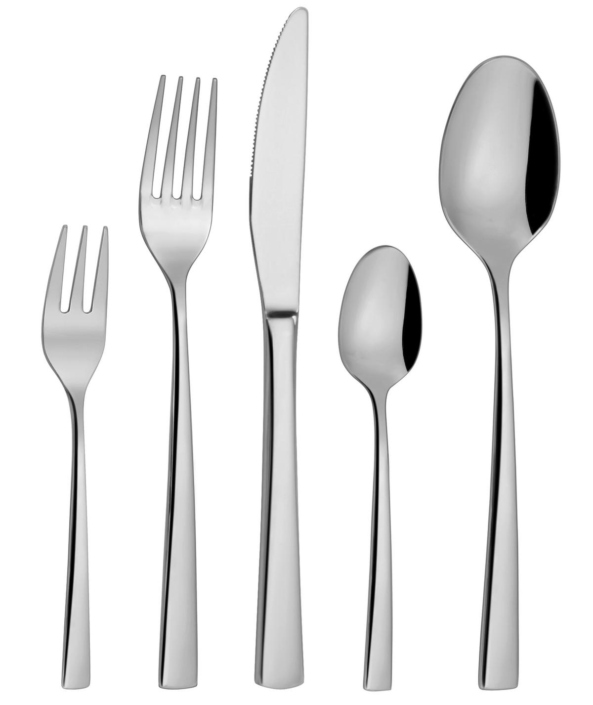 Jedilni Pribor Betty - barve nerjavečega jekla, Konvencionalno, kovina - Mömax