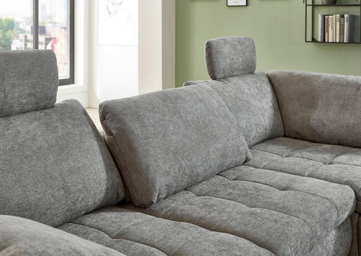 Ecksofa Lando Grau - Schwarz/Grau, MODERN, Textil/Metall (289/84/197cm) - Premium Living