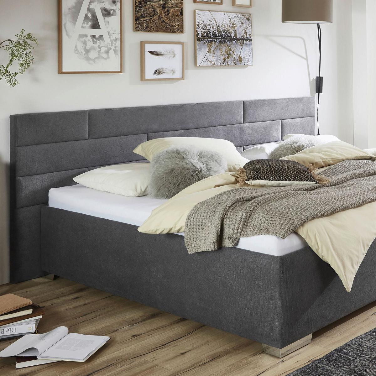 Tapecirani Krevet Bez Madraca My Family - tamno siva, Konvencionalno, drvo (280/220cm)