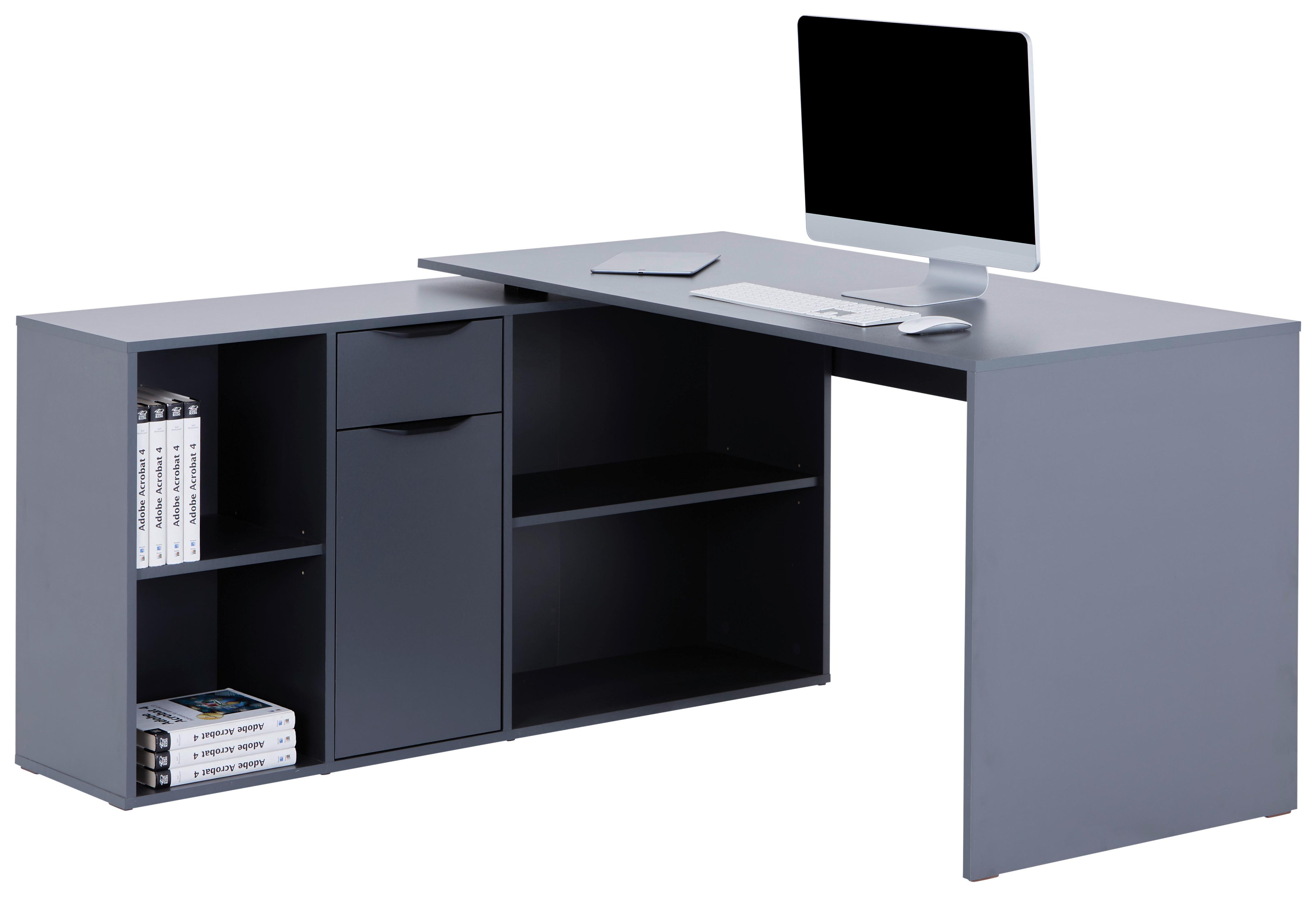 Masă de scris MX 195 - alb/antracit, Modern, material pe bază de lemn (136,8/74,2/135cm) - Modern Living