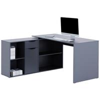 Masă de scris MX 195 - alb/antracit, Modern, material pe bază de lemn (136,8/74,2/135cm) - Modern Living
