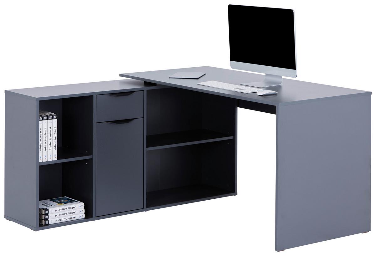 Masă de scris MX 195 - alb/antracit, Modern, material pe bază de lemn (136,8/74,2/135cm) - Modern Living