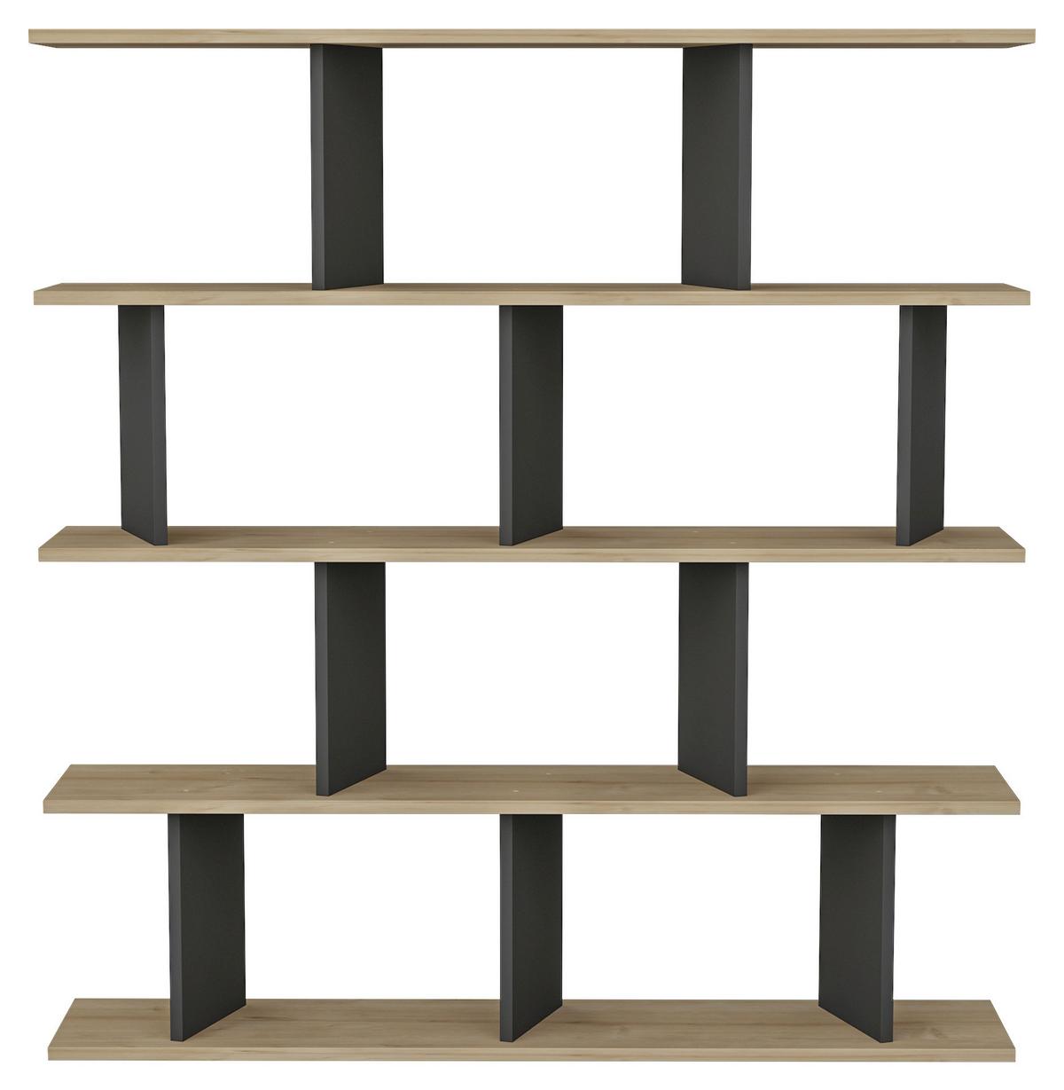 REGAL JORIN STANDREGAL - Anthrazit, Design, Holzwerkstoff (130/137/25cm) - Livetastic