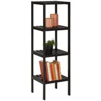 Álló Rácsos Polc Fekete Lilly - fekete, Modern, faalapú anyag (34/110/33cm) - Mömax