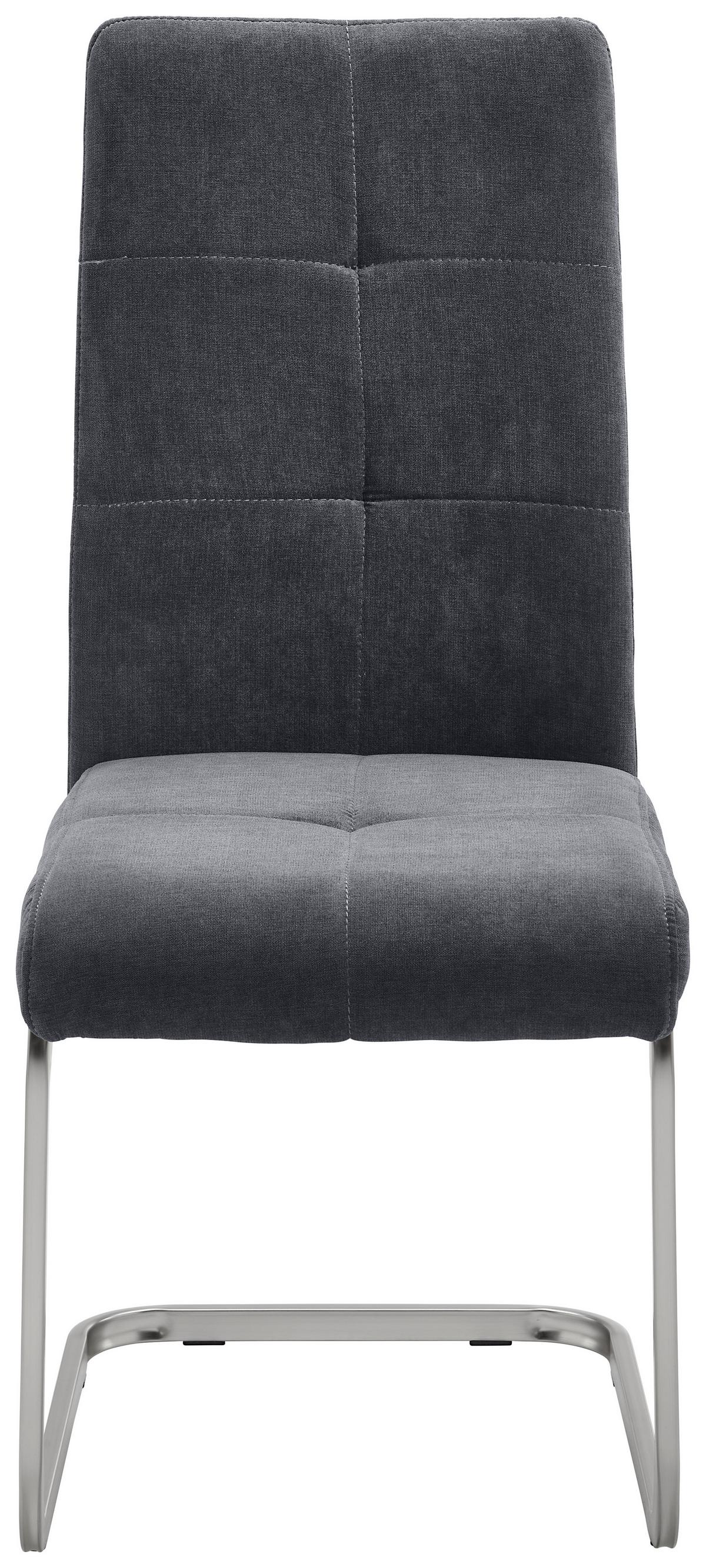 Schwingstuhl Lucie Grau Webstoff Gepolstert - Chromfarben/Grau, MODERN, Holz/Textil (42,5/98/45cm) - Bessagi Home