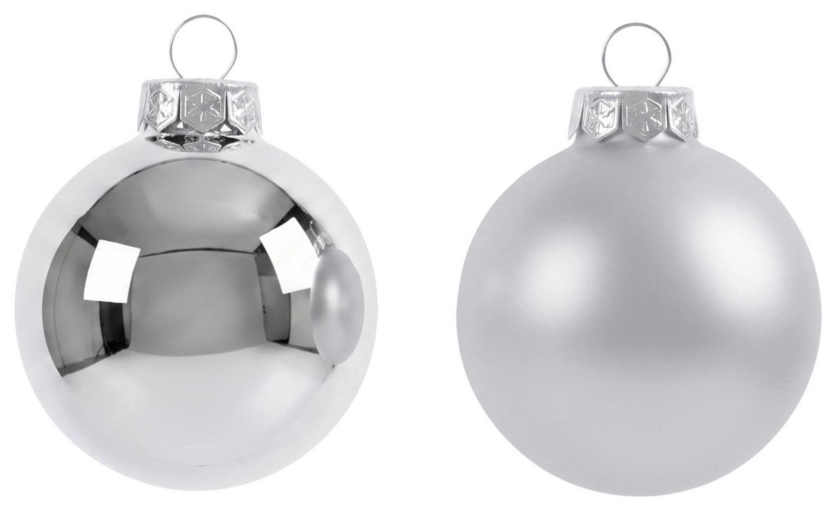 Christbaumkugel Noel Silberfarben, 15-teilig - Silberfarben, Glas (6cm) - Mömax