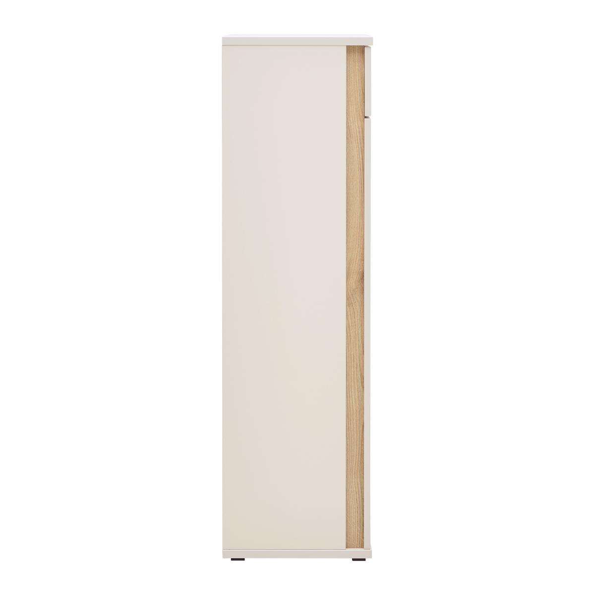 Schuhschrank Antonio Creme/Eichefarben - Eichefarben/Creme, MODERN, Holzwerkstoff/Kunststoff (61/133/38cm) - Mömax
