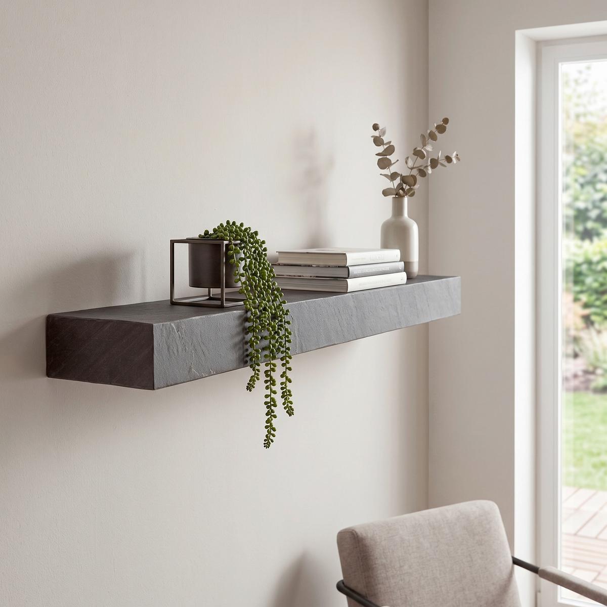 Wandregal Wl6.785 - Anthrazit, Lifestyle, Holz/Holzwerkstoff (120/10/20cm) - MID.YOU