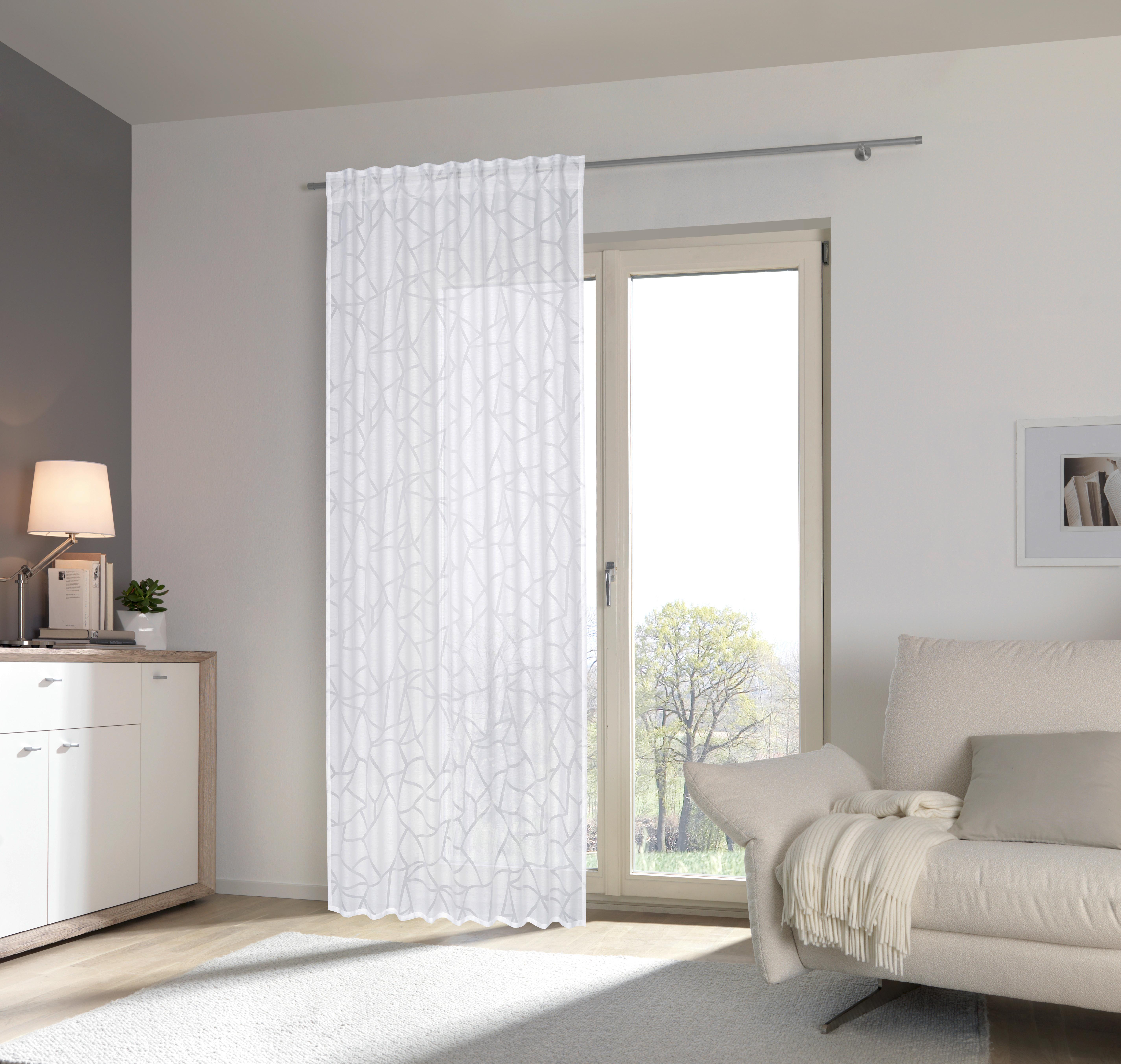 ZASŁONA GOTOWA MALTE - biały, Design, tkanina (135/245cm) - Esposa