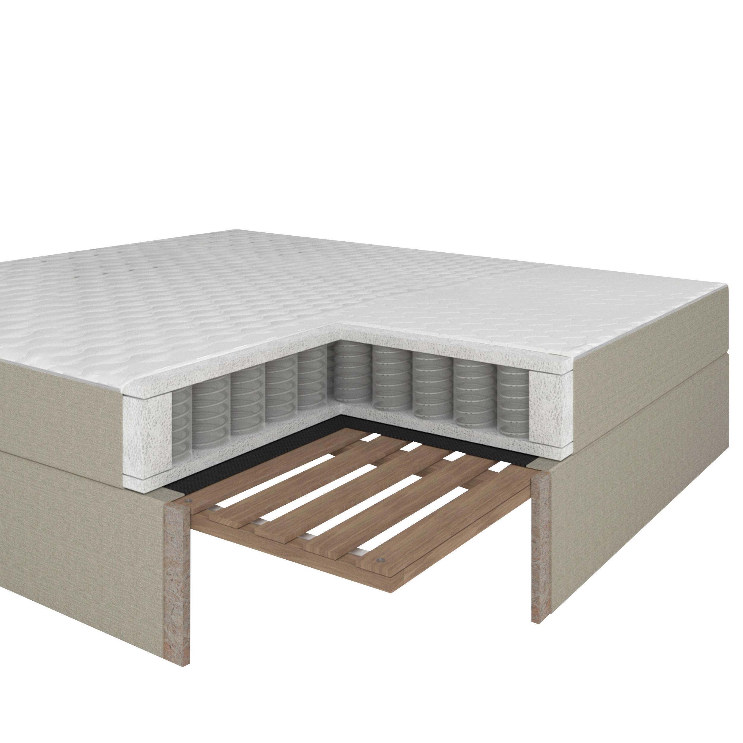 BOXSÄNG MARCO - svart/cremefärgad, Modern, trä/textil (140/200cm) - Bessagi Home