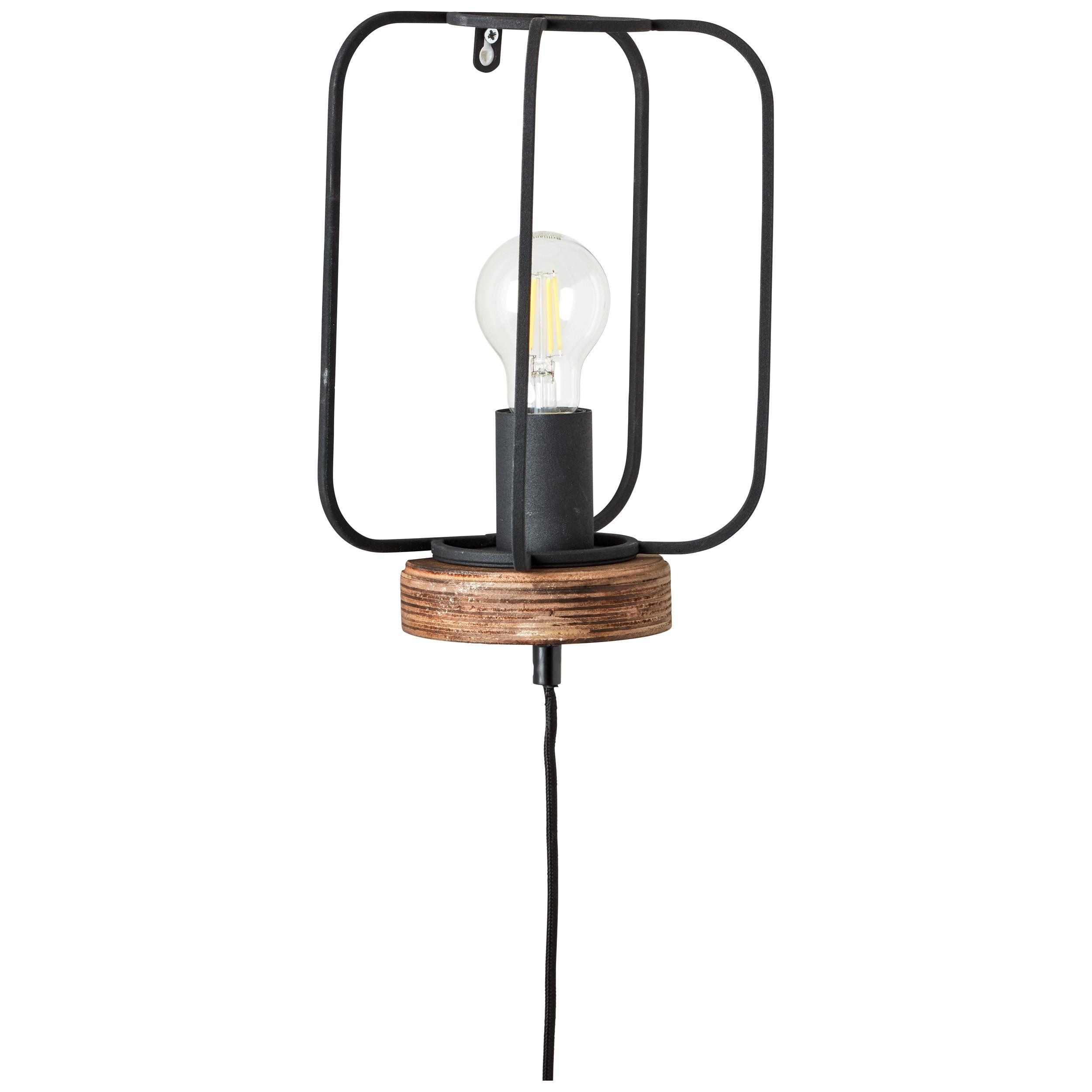 Wandleuchte Tosh Schwarz max. 52 Watt - Schwarz, LIFESTYLE, Metall (11.5/27/20cm) - Brilliant