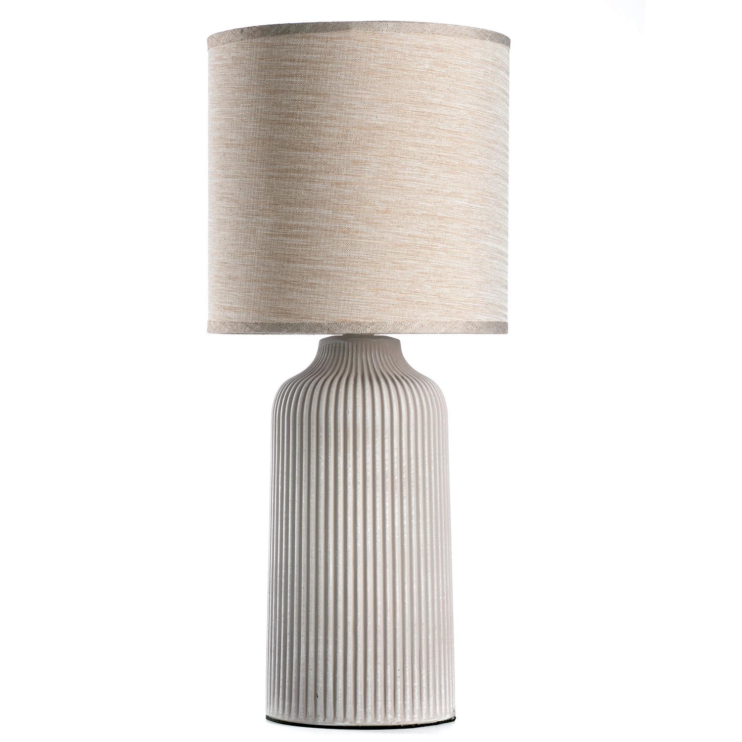 Asztali Lámpa 064/lgs - krémszínű, Design, textil/kerámia (20/45cm)