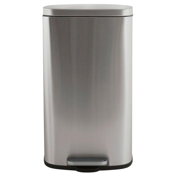 Treteimer Akira Brushed - Silberfarben/Schwarz, Basics, Kunststoff/Metall (42,7/29,7/64,3cm) - Spirella