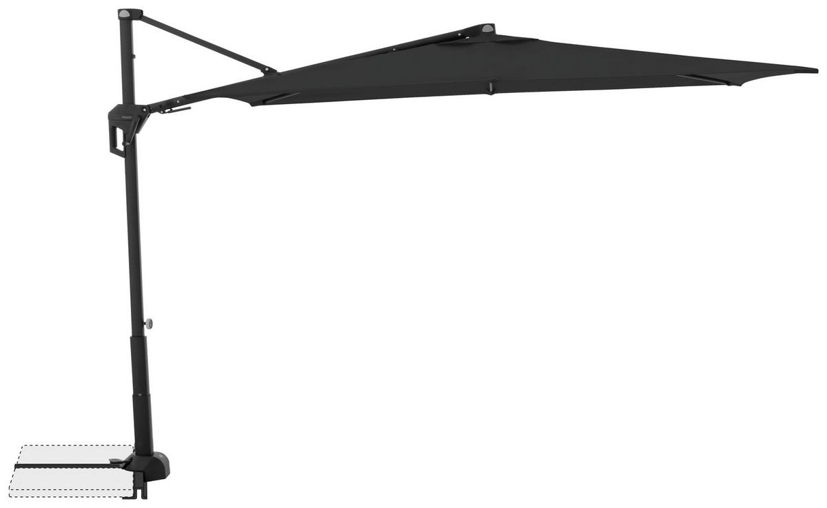 Pendelschirm Active City Schwarz ca. 240x135cm - Anthrazit/Schwarz, Basics, Textil/Metall (240/135cm) - Doppler