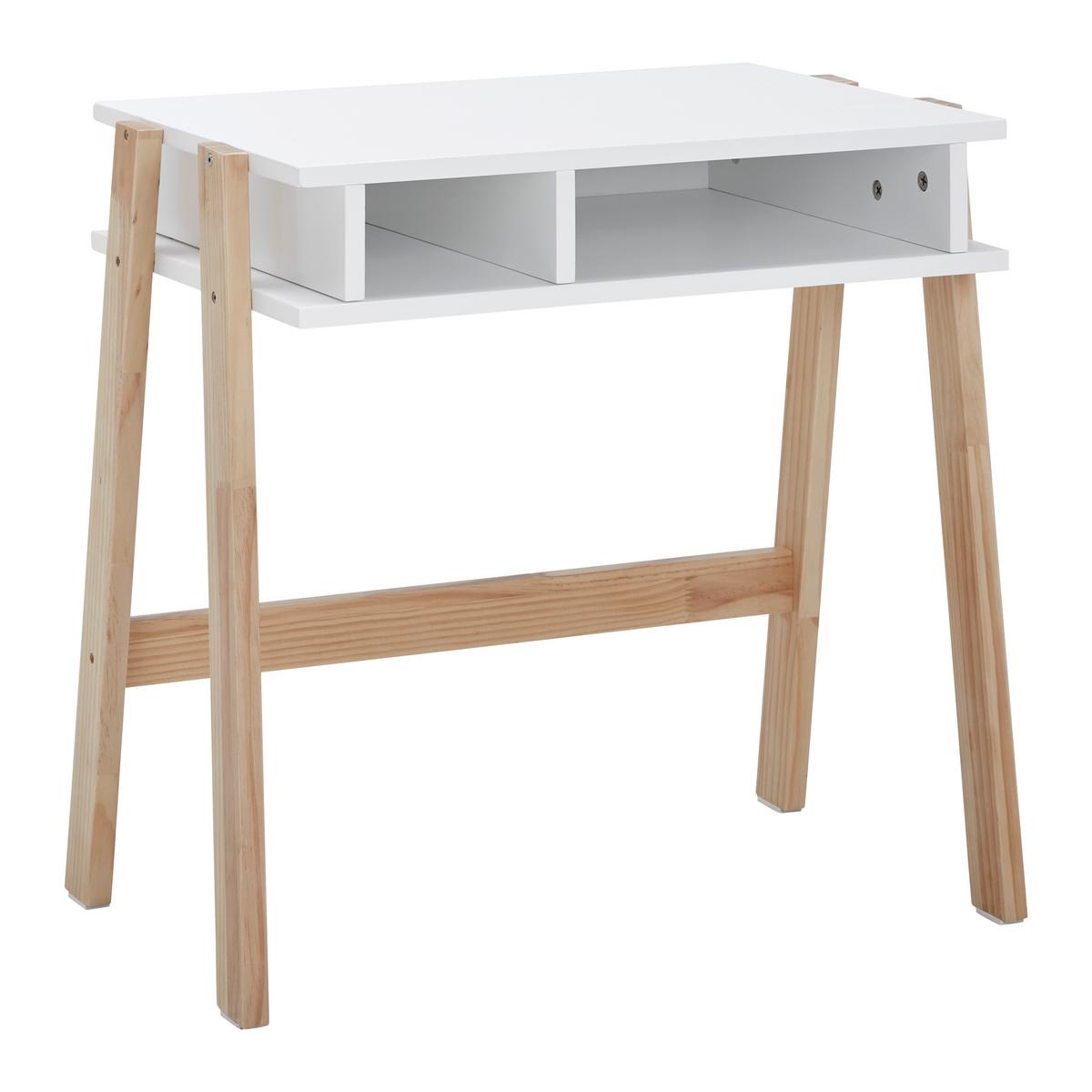 STOLIK DZIECIĘCY POPPY - kolor naturalny/biały, Modern, drewno (60/40/60cm) - Bessagi Kids