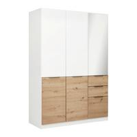 Drehtürenschrank Max Weiß/Eiche Artisan - Weiß/Eiche Artisan, KONVENTIONELL, Holzwerkstoff/Kunststoff (136/197/54cm) - Mömax