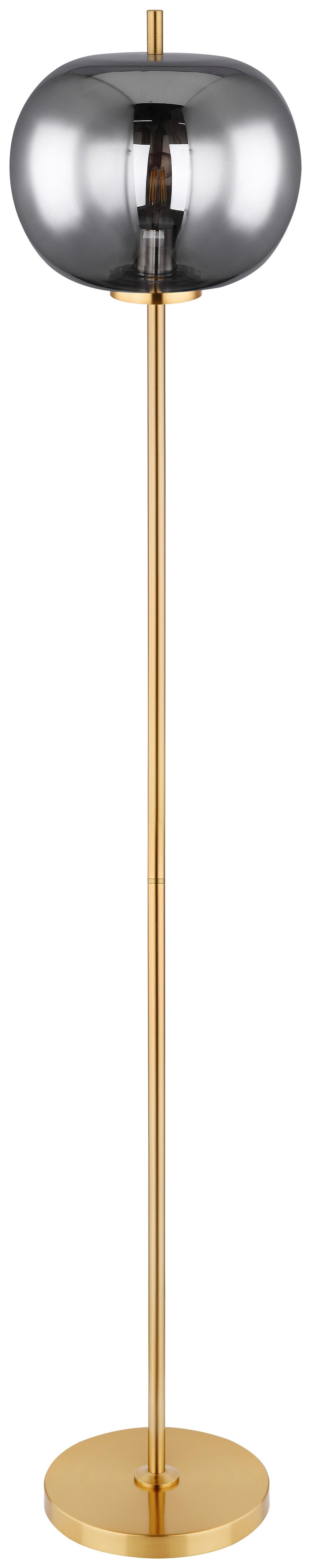 Stehleuchte Blacky I in Messingfarben max. 60 Watt - Messingfarben, Design, Glas/Metall (30/160cm) - Globo